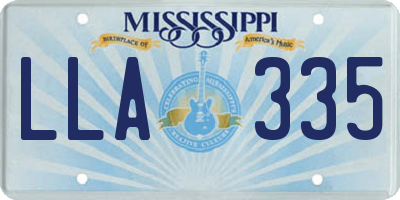 MS license plate LLA335
