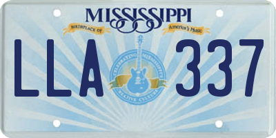 MS license plate LLA337
