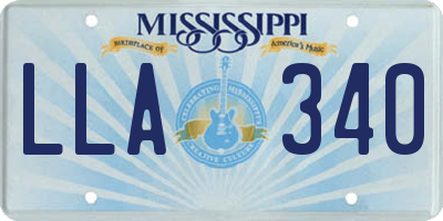MS license plate LLA340