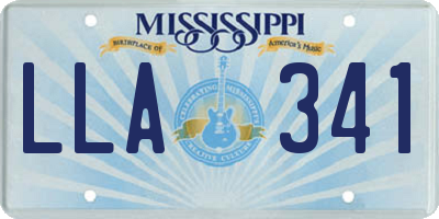 MS license plate LLA341