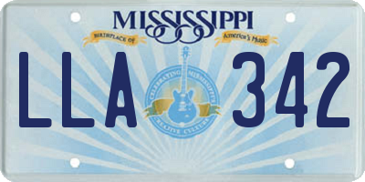 MS license plate LLA342