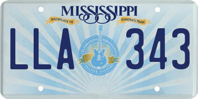 MS license plate LLA343