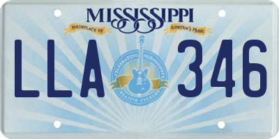 MS license plate LLA346