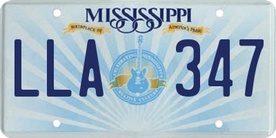 MS license plate LLA347