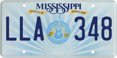 MS license plate LLA348