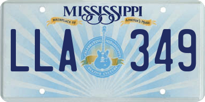 MS license plate LLA349