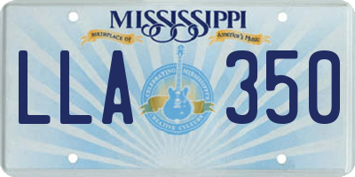 MS license plate LLA350