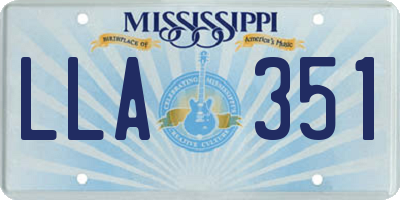 MS license plate LLA351