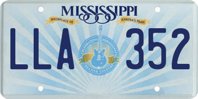MS license plate LLA352