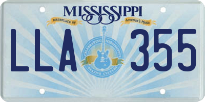 MS license plate LLA355