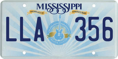 MS license plate LLA356