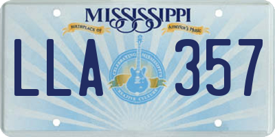 MS license plate LLA357
