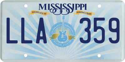 MS license plate LLA359