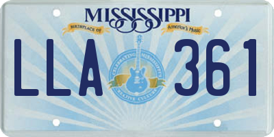 MS license plate LLA361