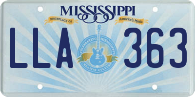 MS license plate LLA363
