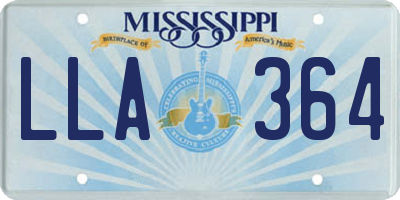 MS license plate LLA364
