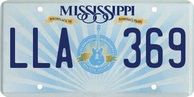 MS license plate LLA369