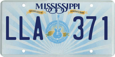 MS license plate LLA371