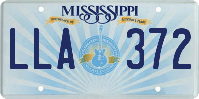 MS license plate LLA372