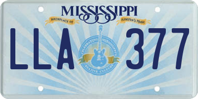 MS license plate LLA377