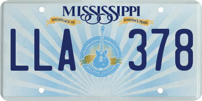 MS license plate LLA378