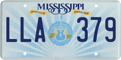 MS license plate LLA379