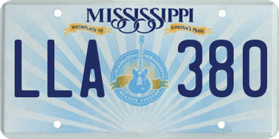 MS license plate LLA380