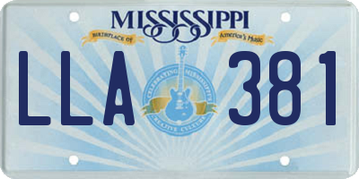 MS license plate LLA381