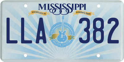 MS license plate LLA382
