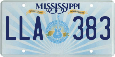 MS license plate LLA383