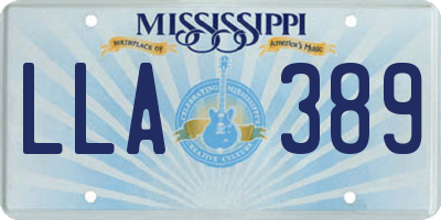 MS license plate LLA389