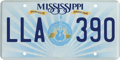 MS license plate LLA390