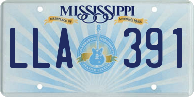MS license plate LLA391