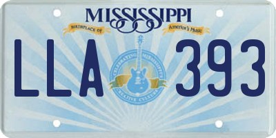 MS license plate LLA393
