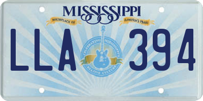 MS license plate LLA394