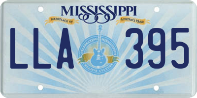MS license plate LLA395