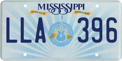 MS license plate LLA396