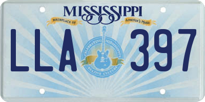 MS license plate LLA397