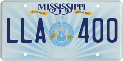 MS license plate LLA400