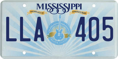 MS license plate LLA405