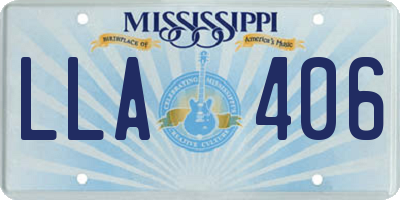 MS license plate LLA406