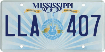 MS license plate LLA407