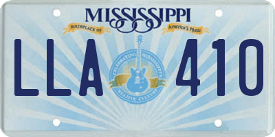 MS license plate LLA410