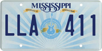 MS license plate LLA411