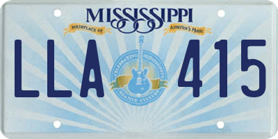 MS license plate LLA415