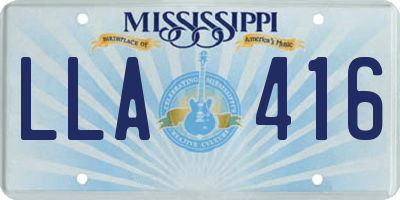 MS license plate LLA416