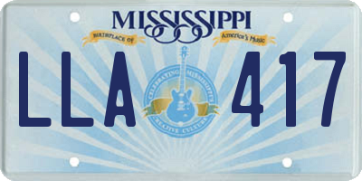 MS license plate LLA417