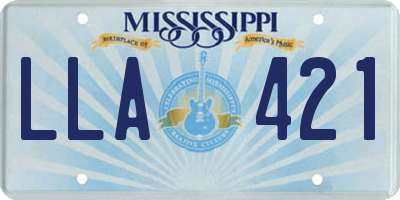 MS license plate LLA421