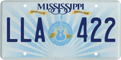 MS license plate LLA422