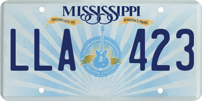 MS license plate LLA423